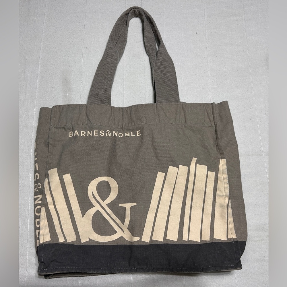 Barnes & Noble Exclusive 100% Cotton Gray Canvas Tote Bag